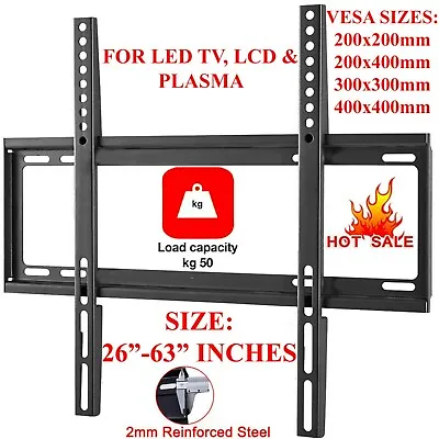 £7.95 • Buy Tv Wall Bracket Mount For 26 33 36 40 42 50 55 60 Up To 65  Inch Lcd Led Qled Uk