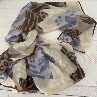 Anne Klein For Vera Companies Silk Vintage Womens Scarf Wrap Born Leopard Print • $14.99