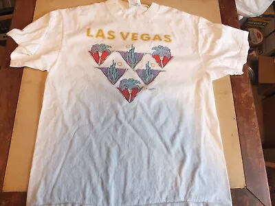 SINGLE STITCH VINTAGE LAS VEGAS White L 1996  T-Shirt ONEITA JAMAICA • $5