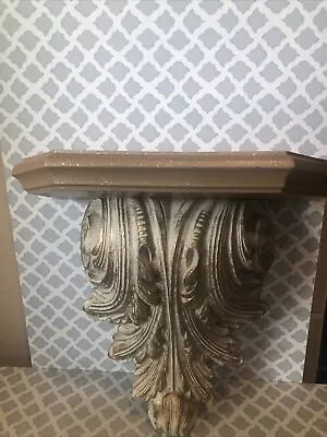 Vintage Homco Gold Shabby Chic Wall Shelf Hanging Plaque 518 Burwood • $34.99