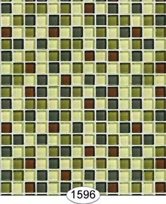 Dollhouse Wallpaper Mosaic Glass Tile Green • $6.99