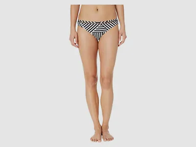 $169 Tommy Bahama Women's Black Fractured Strip Hipster Bikini Bottom Size S • $10.38