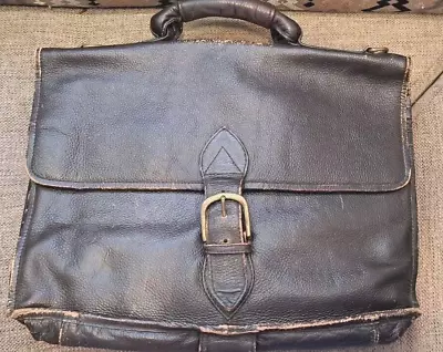 Dark Brown Leather Satchel Attaché  True Vintage SambalaArchitectLaptop Bag • $45