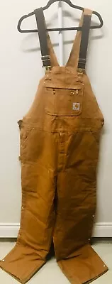 Carhartt Brown Duck Bib Overalls 44x36 NEW 100% Cotton RN #14806 • $60