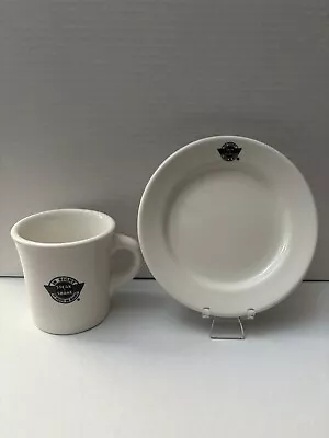 Vintage Steak And Shake Mug And Saucer In Sight It Must Be Right Buffalo China • $19.99