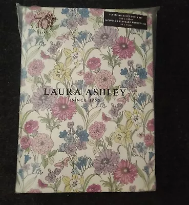 Laura Ashley Gilly Multi Printed Floral Super  King Size Duvet Cover Set New • £55