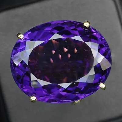Amethyst Change Purple Oval 25.1Ct.Sapp 925 Sterling Silver Gold Ring Size 6.75  • $52.68