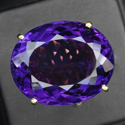 Amethyst Change Purple Oval 25.1Ct.Sapp 925 Sterling Silver Gold Ring Size 6.75  • $52.68