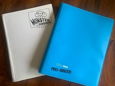 Monster Binder - 9 Pocket Album - Matte White + Ultra Pro Pro Binder Blue • $45