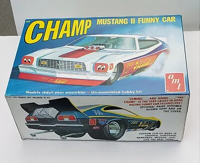 VINTAGE Rare AMT  CHAMP MUSTANG II FUNNY CAR  MODEL Kit T350 New In Box • $155
