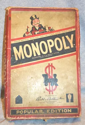Vintage 1954 Monopoly Wooden Token Movers/Homes/Hotels Replacement Pieces & Dice • $25