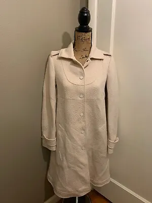 $89.99 • Buy M MISSONI Women's Ivory Textured Snap Button Down Coat Size 42 IT 6 US