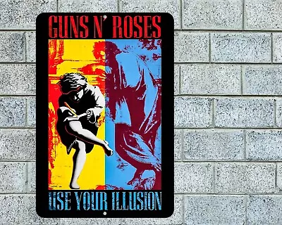 Guns N Roses Sign Aluminum Metal 8 X12  Garage Man Cave Classic Rock Concert • $12.95