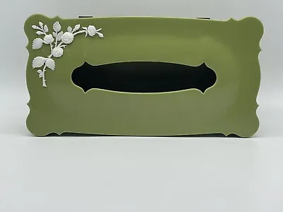 Vintage Schwarz Bros. Green Floral Tissue Box Cover • $22.99