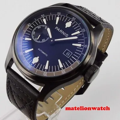 $96.30 • Buy PARNIS 46mm Automatic Men's Watch Black Dial ST2555 PVD Super Luminous Date