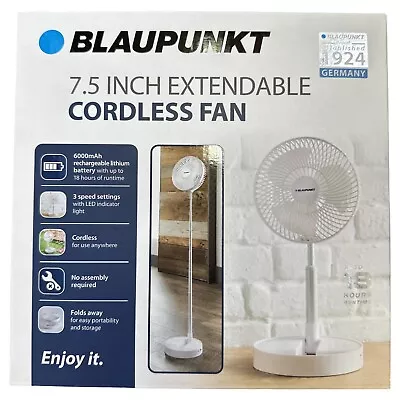 Blaupunkt 7.5 Inch Extendable Cordless Fan • £14.99