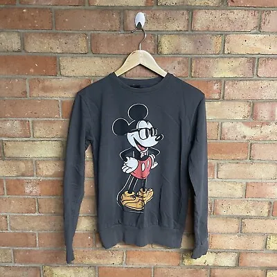 Disney Micky Mouse Sweatshirt Womens Grey Graphic – Size XS • £0.99