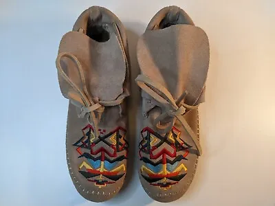 Toms Zahara Suede Tribal Embroidered￼ Lace Up Moccasins Boots Sz7.5 W Size  • $28