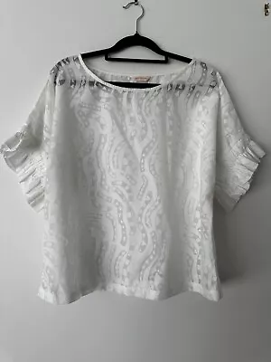 Gorman White Patterned Cotton Top | Size: L • $23