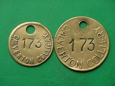 Calverton Colliery Matching Pair 2 X Pit Check Miners Coal Mining Token Tally • £10.99