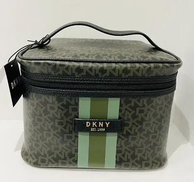 DKNY LOGO MAKE-UP COSMETICS Train  CASE/BAG  Large Black Army  Logo • £36.99