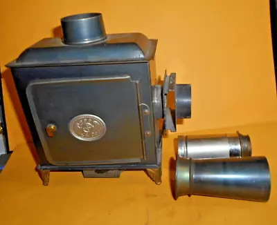 Antique Vintage 1890 Magic Lantern Slide Projector Made In Germany + 10 Slides • $165.15