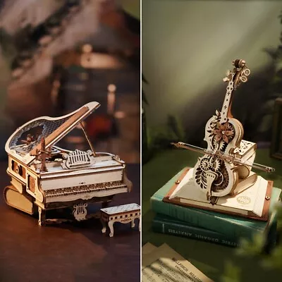 ROKR Magic Piano AMK81 & Magic Cello AMK63 3D Wooden Puzzle Music Box Adult Gift • $68.99