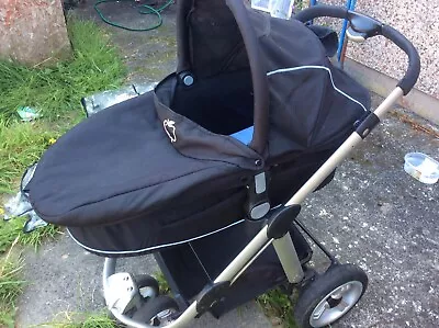 Icandy Apple Stroller - Black - Carrycot And Pushchair With Rain Cover In VGC • £80