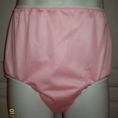 2 FULL LAYERS Seamless PINK Nylon Tricot PANTY BRIEFS Men Women Waist 26-38   ** • $44.99