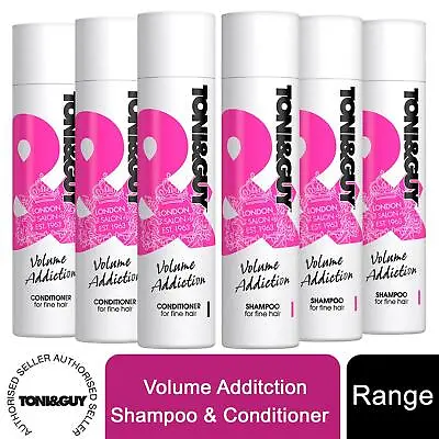 £22.99 • Buy 3 Of Each Toni & Guy Volume Addiction Shampoo & Conditioner For Fine Hair, 250ml