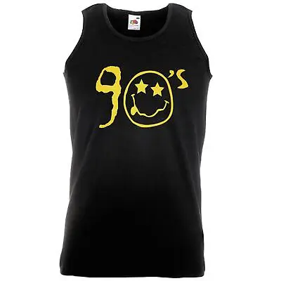 Unisex Black 90's Rave Smile Acid House Party Club Festival Vest Top • £10.95