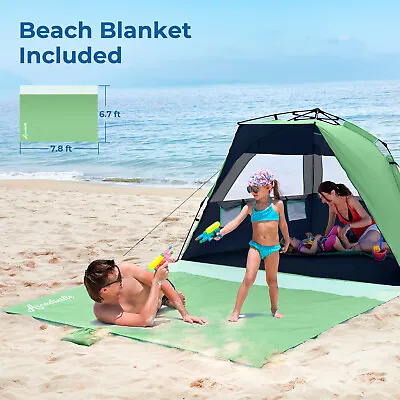 6 Person Pop Up Beach Family Tent Shelter Hiking Shade Camping Outdoor Sports • $62.50