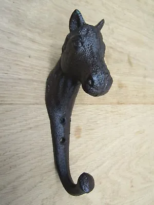 HORSE HEAD Cast Iron Vintage Old Style Coat Hook Hanging Hook Peg Decorative • £9.99