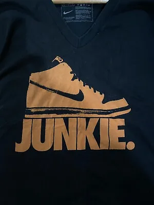 Nike “Junkie” Tshirt Mens MED Jordan SB Dunk Zoom Air Flight Sneakerhead Vintage • $23