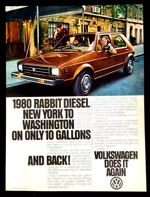 Volkswagen Rabbit Diesel Original 1980 Print Ad • $8.32