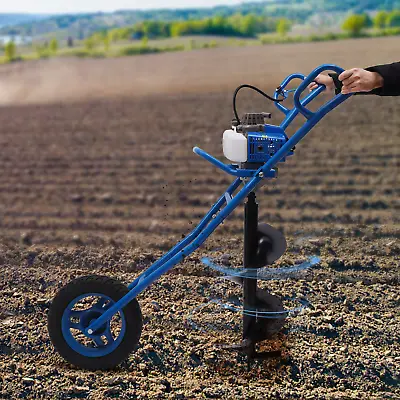 Wheelbarrow 63cc Post Hole Digger Petrol Posthole Earth Auger Fence Borer Drill • $373