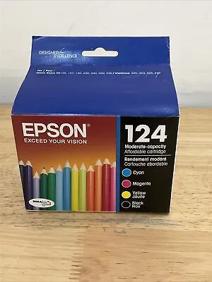 Epson 124 Black & Colors Ink Cartridge - EXP 04/2024 • $24.50