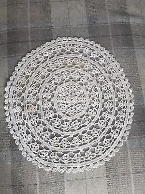 Vintage Beige Cotton Crochet Doily • £1