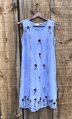 Starina Vintage Embroidered Sleeveless Dress Sz Large • $30