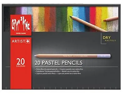 Caran Dache Extra Fine Dry Pastel Pencils Sketching Artist Colour Case Set Of 20 • £59.99