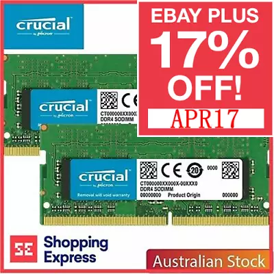 Crucial 64GB 2X32GB RAM DDR4 3200MHz SODIMM DIMM Laptop Memory  • $235