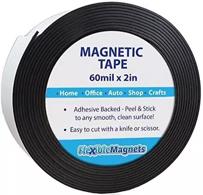 Adhesive Magnetic Tape Rolls -  2 X10' - For Premium Quality & Durability • $20.34