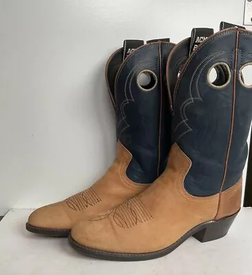 Vintage Acme Shorty Buckaroo Cowboy Boots 9 D Punchy Nubuck Suede • $299.99