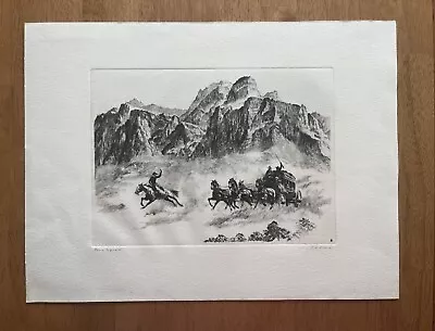 R.H. PALENSKE Signed   Pony Express  Original Drypoint Repro Talio-Chrome Signed • $75