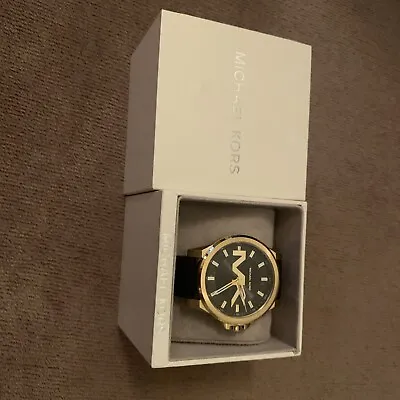 New In Box $225 MICHAEL KORS Watch Janelle Black Silicone Wristwatch MK8772 • $115