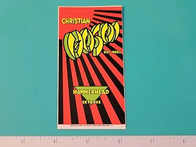 Vtg Santa Cruz Christian Hosoi Hammerhead Sk8brds Nos Skateboard Deck Sticker !! • $14.99