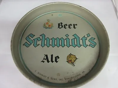 Vintage Advertising Schmidt's   Beer Serving Tray 13  Dia   M-218 • $29