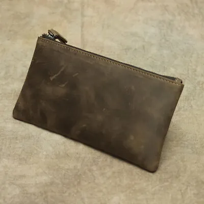 Leather Cash Long Wallet Envelope Zipper Pouch - Money Holder For Men & Women^ • $11.89