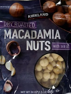 Kirkland Signature Dry Roasted Macadamia Nuts With Sea Salt 24 Ounce • $33.58