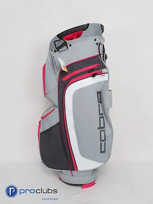 New! Ladies Cobra F-Max Cart Bag Grey / Pink / Dark Grey W/ Rain Hood - 331555 • $79.99